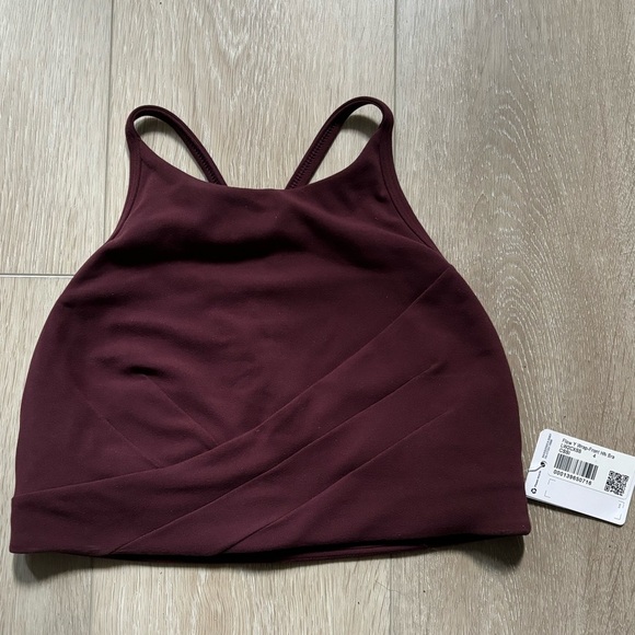 NWT Lululemon Flow Y Wrap-Front High-Neck Bra - Cassis - Picture 7 of 7